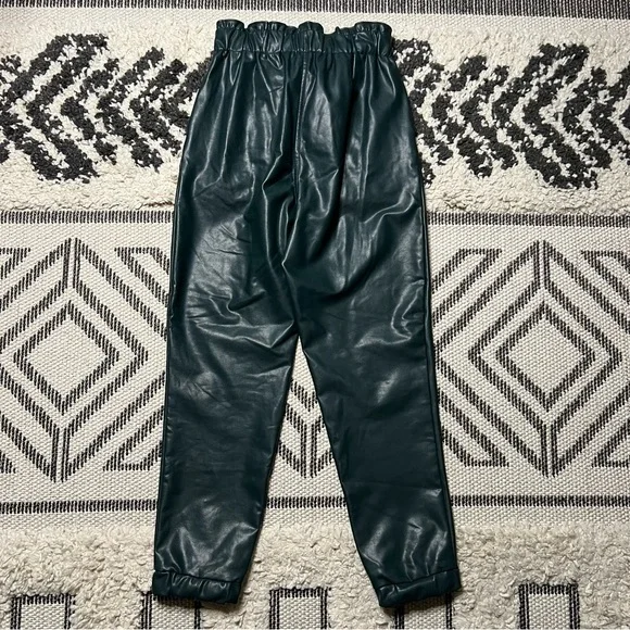 Women’s Abercrombie & Fitch Green Faux Leather Joggers Size S - Picture 3 of 5